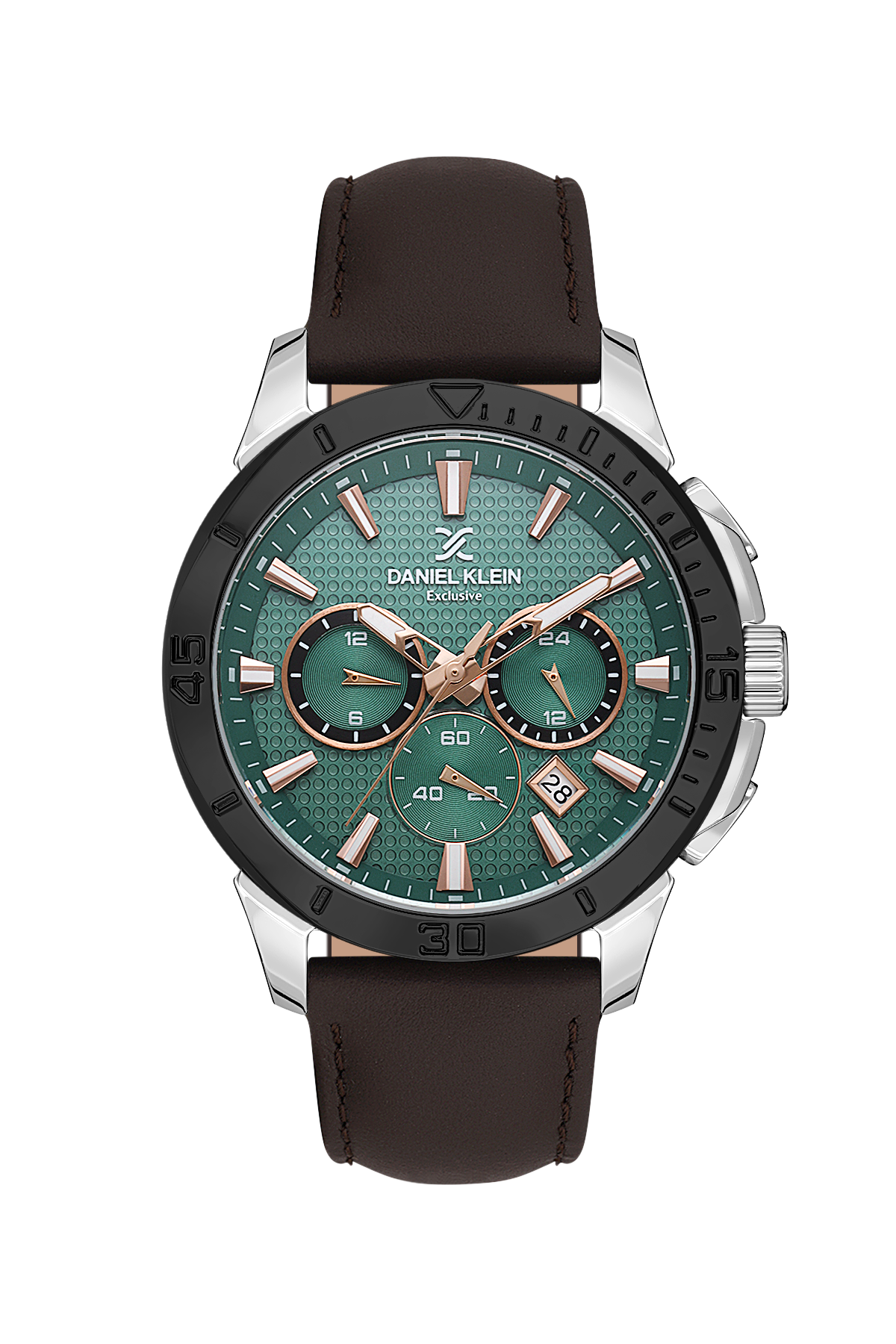 Green Dial Analog Watches with Leather Strap