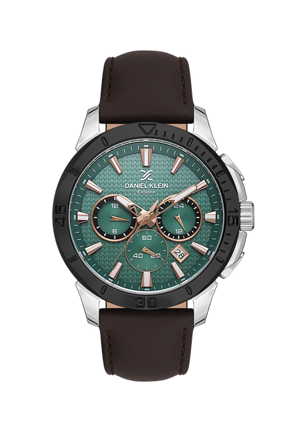 Green Dial Analog Watches with Leather Strap