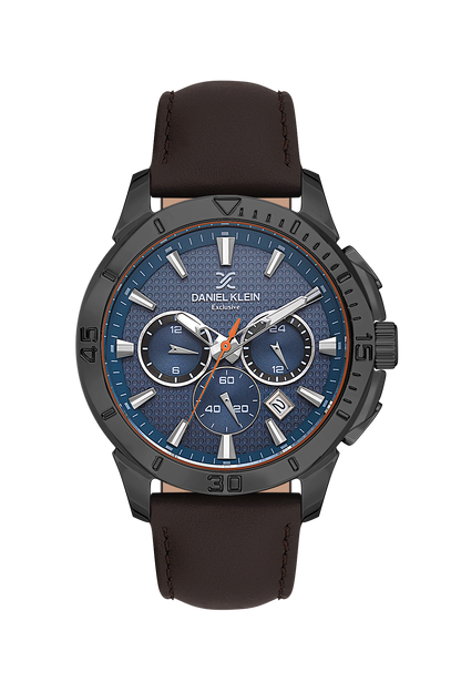 Fashionable Blue Dial Analog Watches with Leather Strap