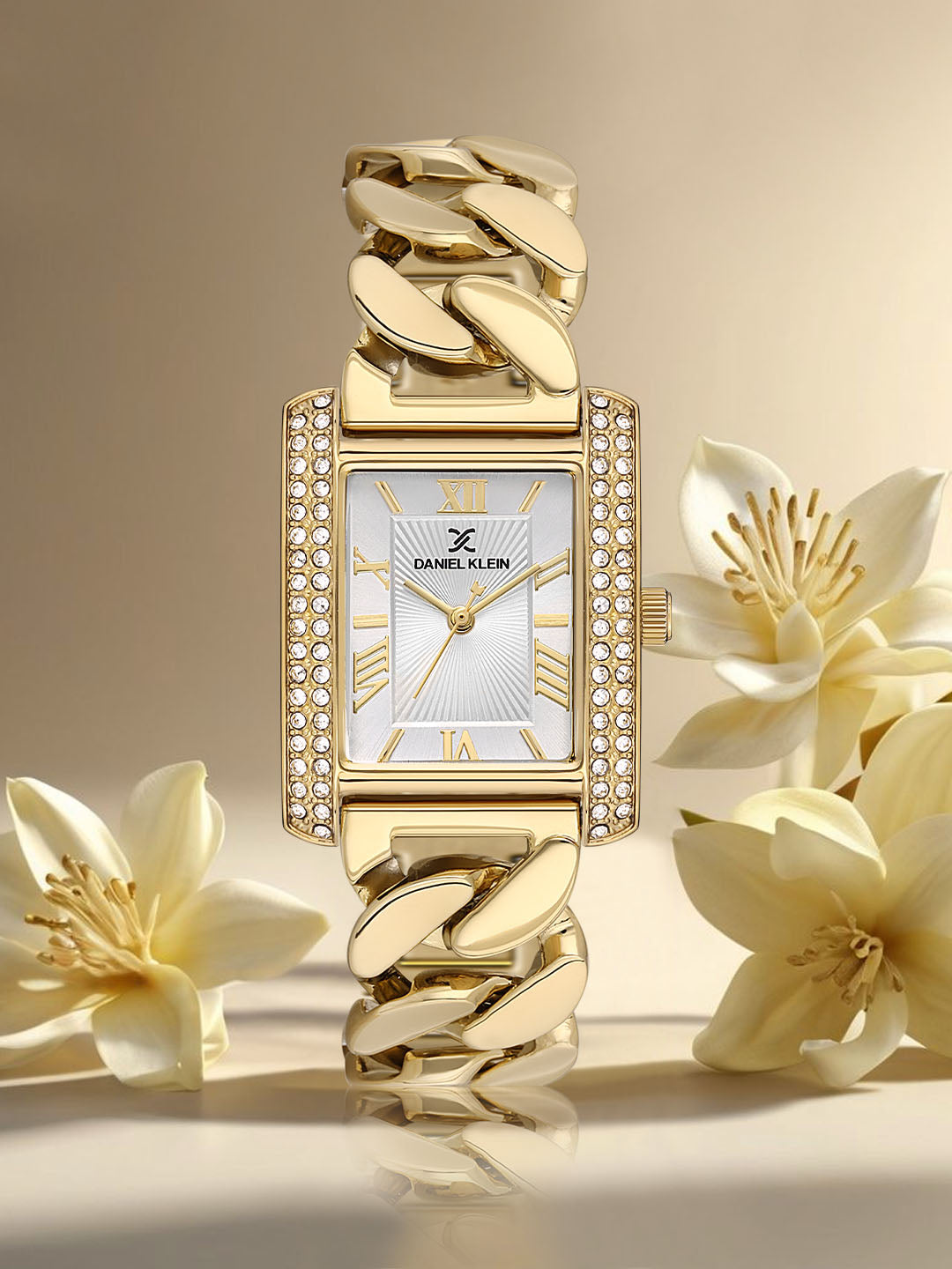 Square Silver Dial Analog women&