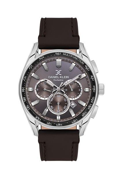 Fashionista Grey Dial Analog Watches with Leather Strap