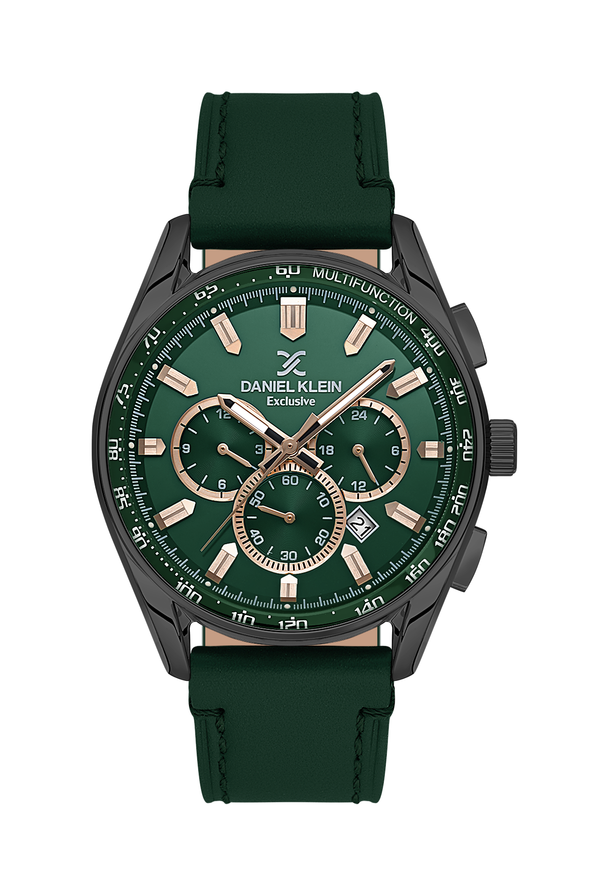 Stylish Green Dial Analog Watches with Leather Strap