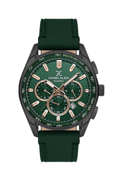 Stylish Green Dial Analog Watches with Leather Strap