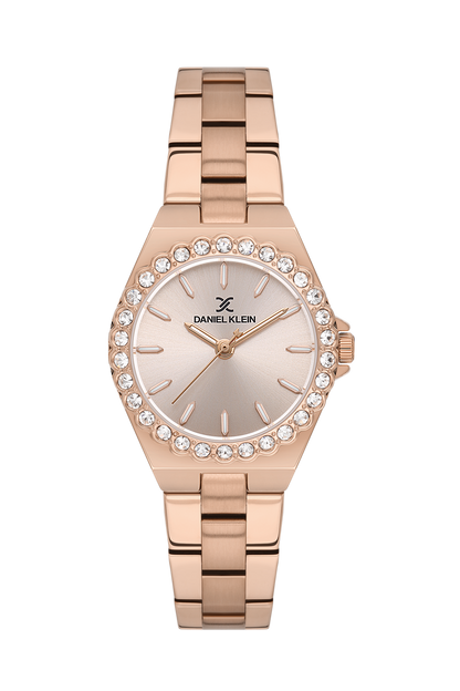 Round Rose Gold Dial Analog women&