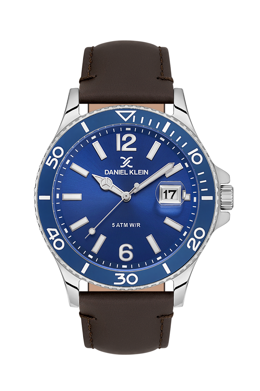 Blue Dial Analog with Black Leather Strap Men&
