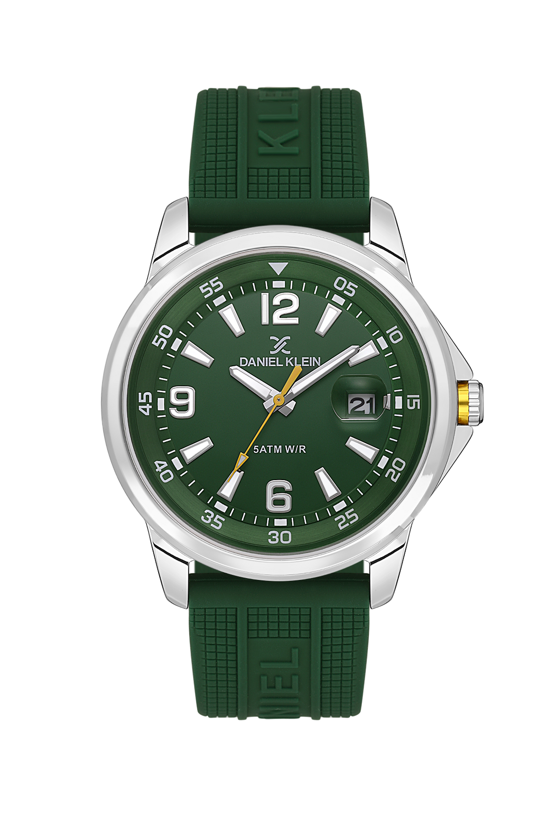 Fashionable Analog Green Dial with Green Silicon Strap Men&