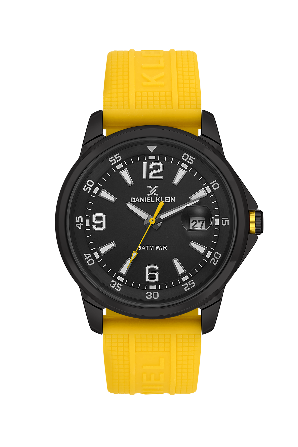 Yellow Silicon Starp with Black Dial Men&