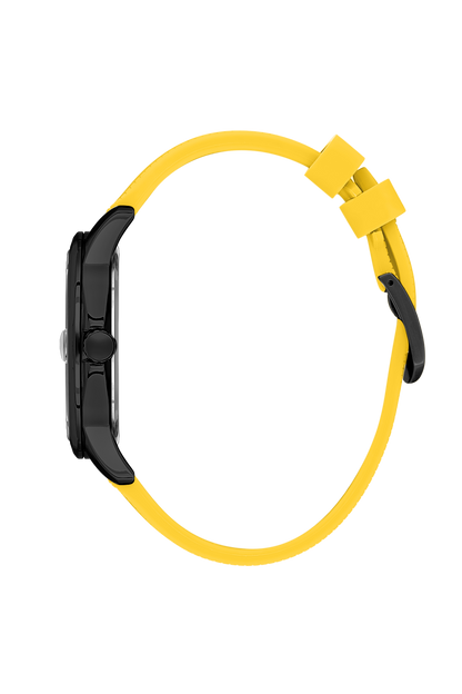Yellow Silicon Starp with Black Dial Men&