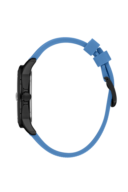 Analog Black Dial with Blue Silicon Strap Men&
