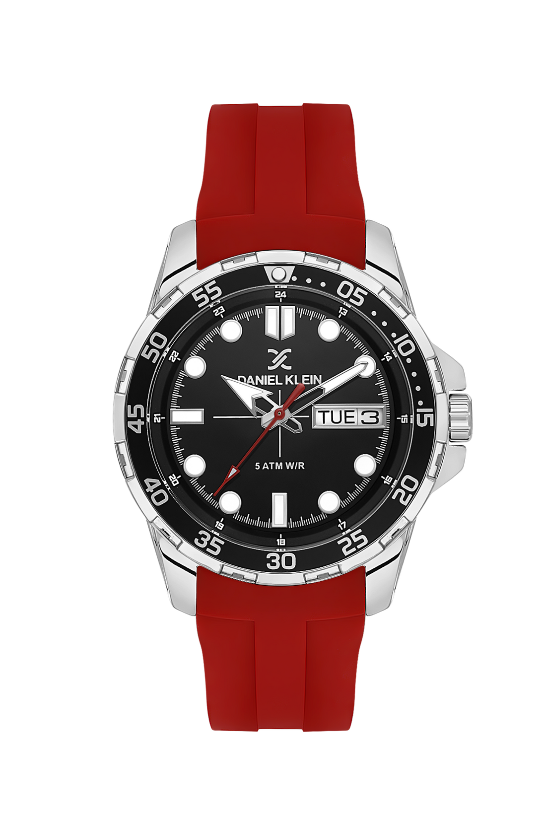 Fashionable &amp; Durable Analog Black Dial with Red Silicon Strap Men&