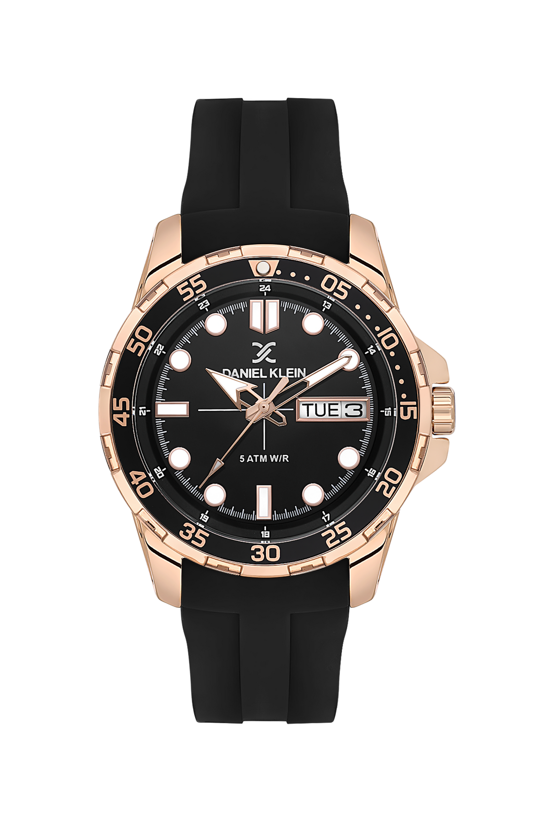 Analog Black Dial with Black Silicon Strap Men&