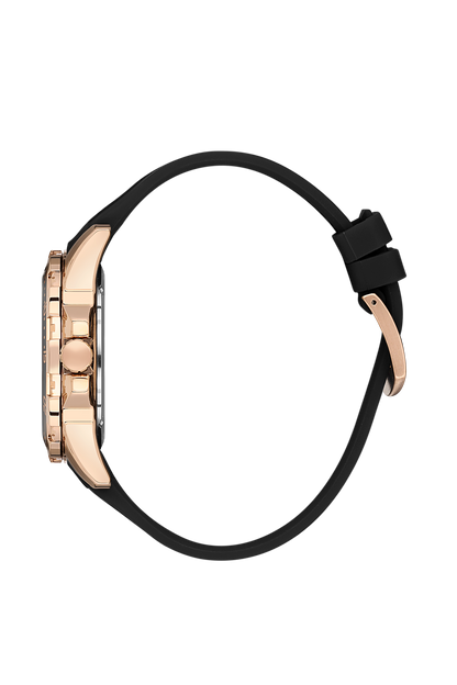 Analog Black Dial with Black Silicon Strap Men&