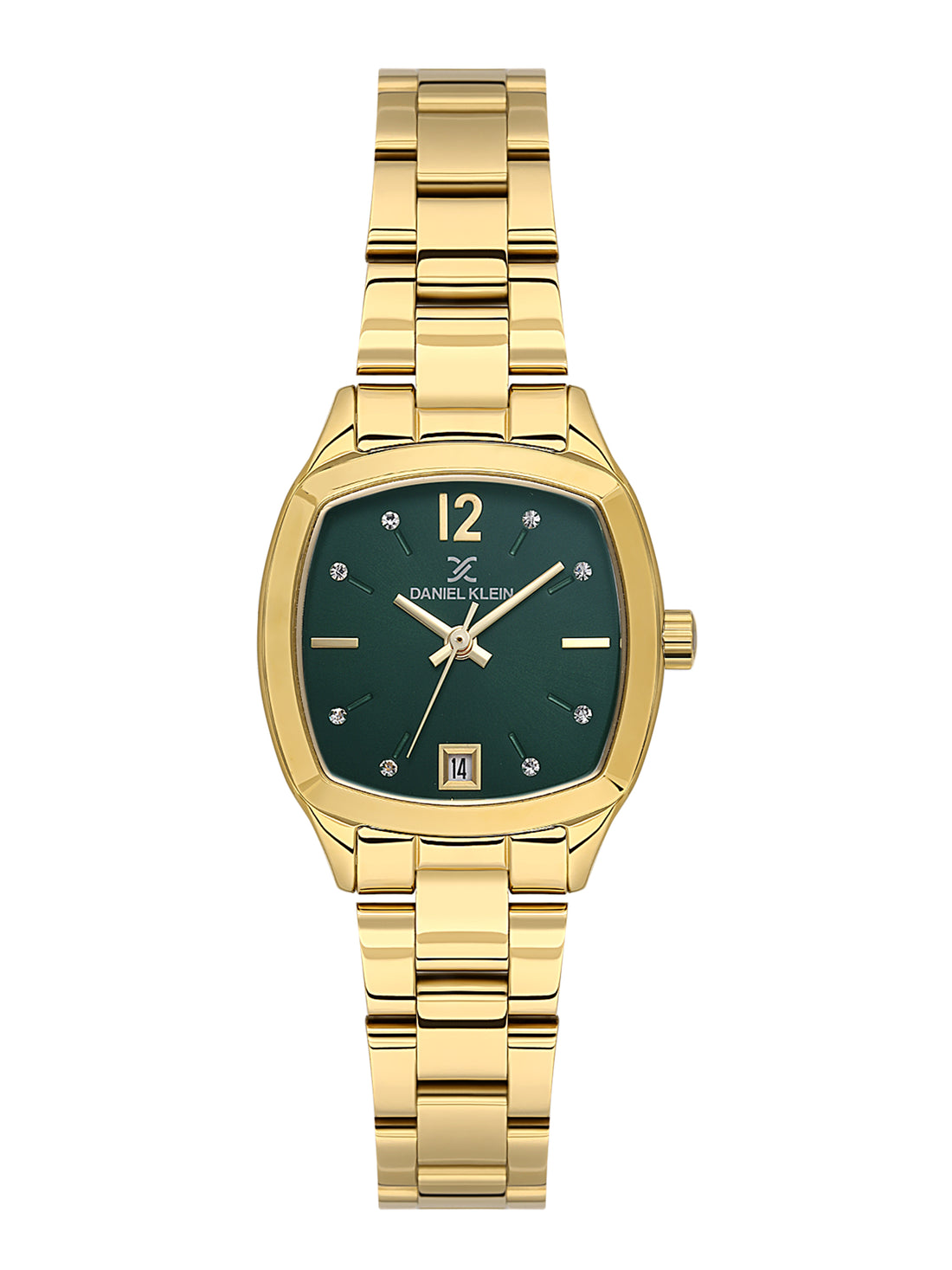 Daniel klein Premium Lady Gold IPG Case &amp; Strap Deep Green Sunray Dial Watch DK.1.13912-5