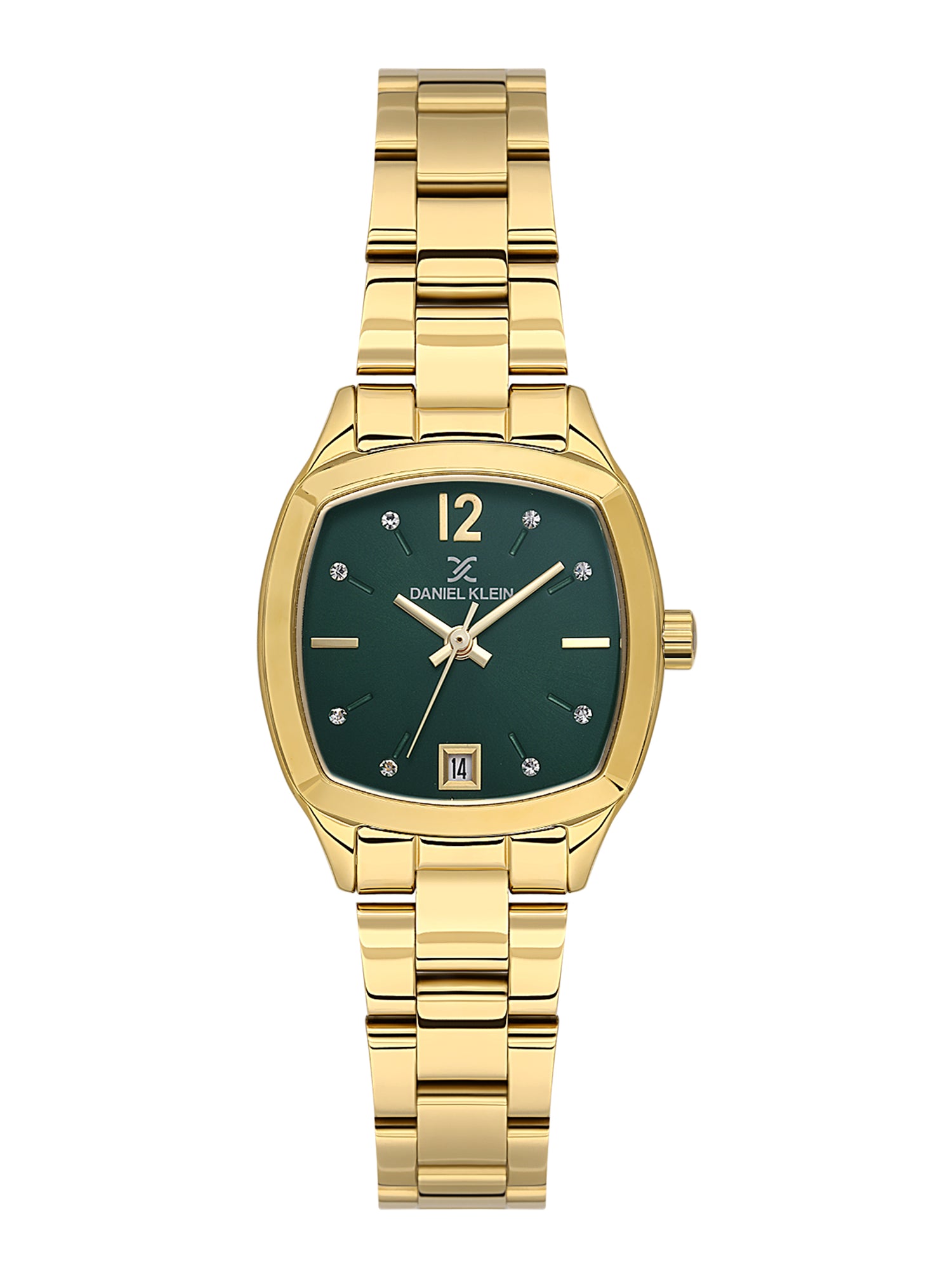Daniel klein Premium Lady Gold IPG Case &amp; Strap Deep Green Sunray Dial Watch DK.1.13912-5