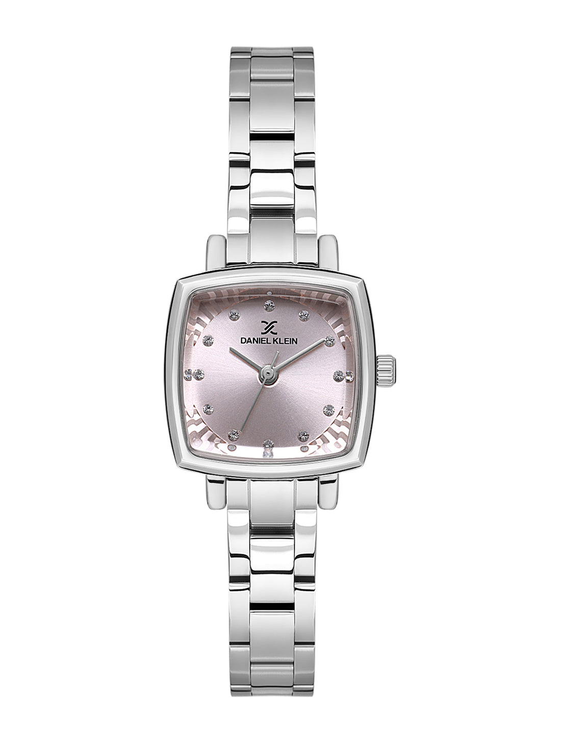 Daniel klein Premium Lady IPS Purple Embossed Dial Stone Stainless Steel Watch DK.1.13922-1