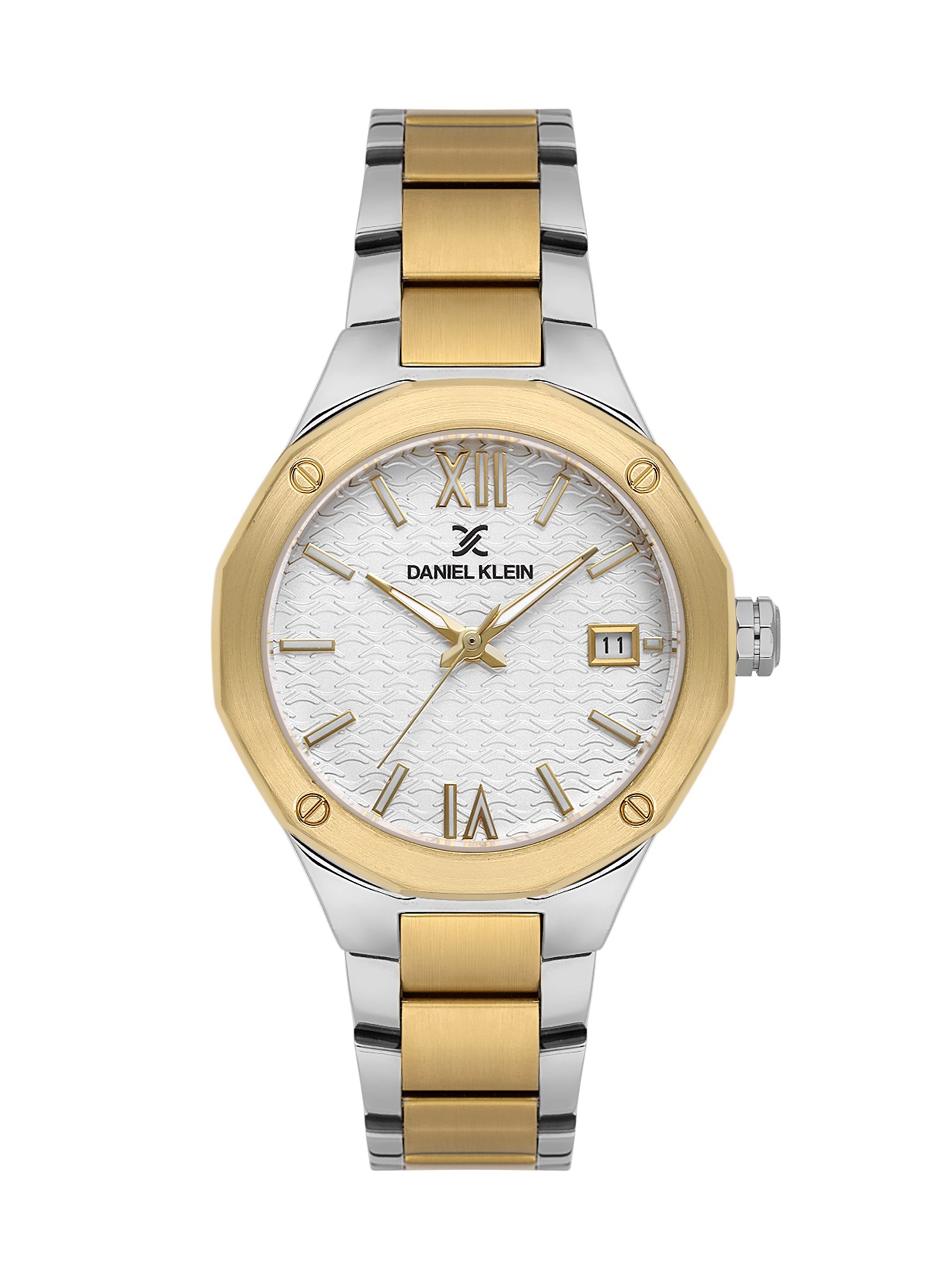 Daniel Klein Women Round Dial &amp; Stainless Steel Straps Analogue Watch DK.1.13938-5