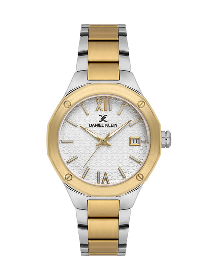 Daniel Klein Women Round Dial &amp; Stainless Steel Straps Analogue Watch DK.1.13938-5