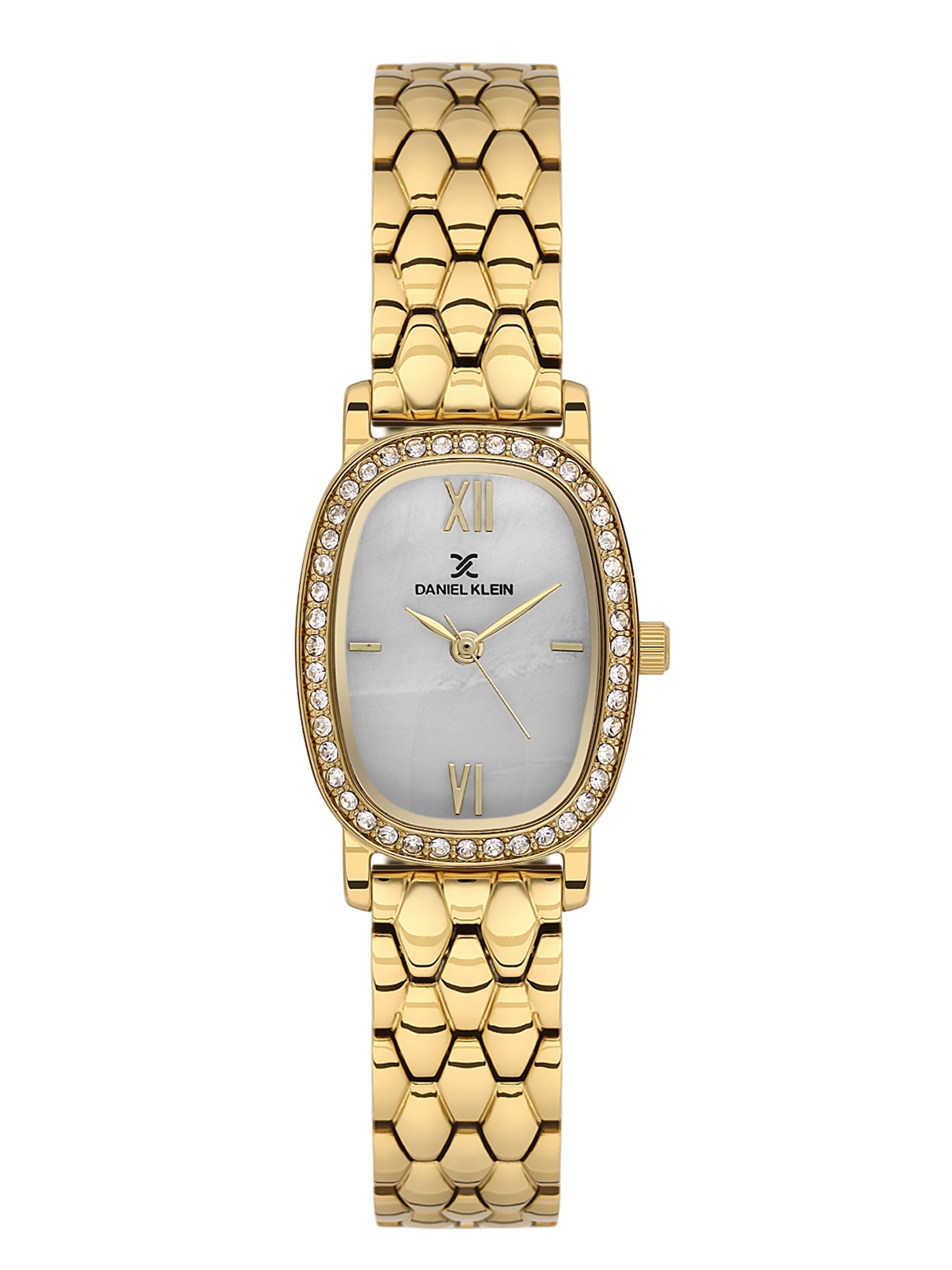 Daniel Klein Women Embellished Dial &amp; Stainless Steel Bracelet Style Straps Analogue Watch