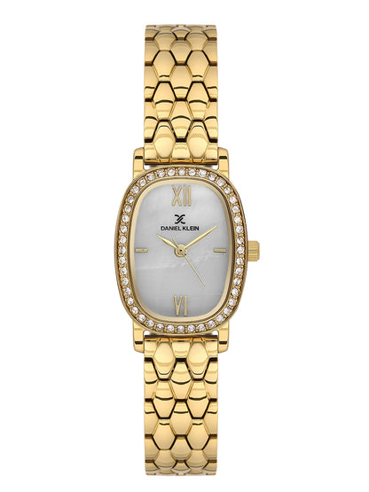 Daniel Klein Women Embellished Dial &amp; Stainless Steel Bracelet Style Straps Analogue Watch