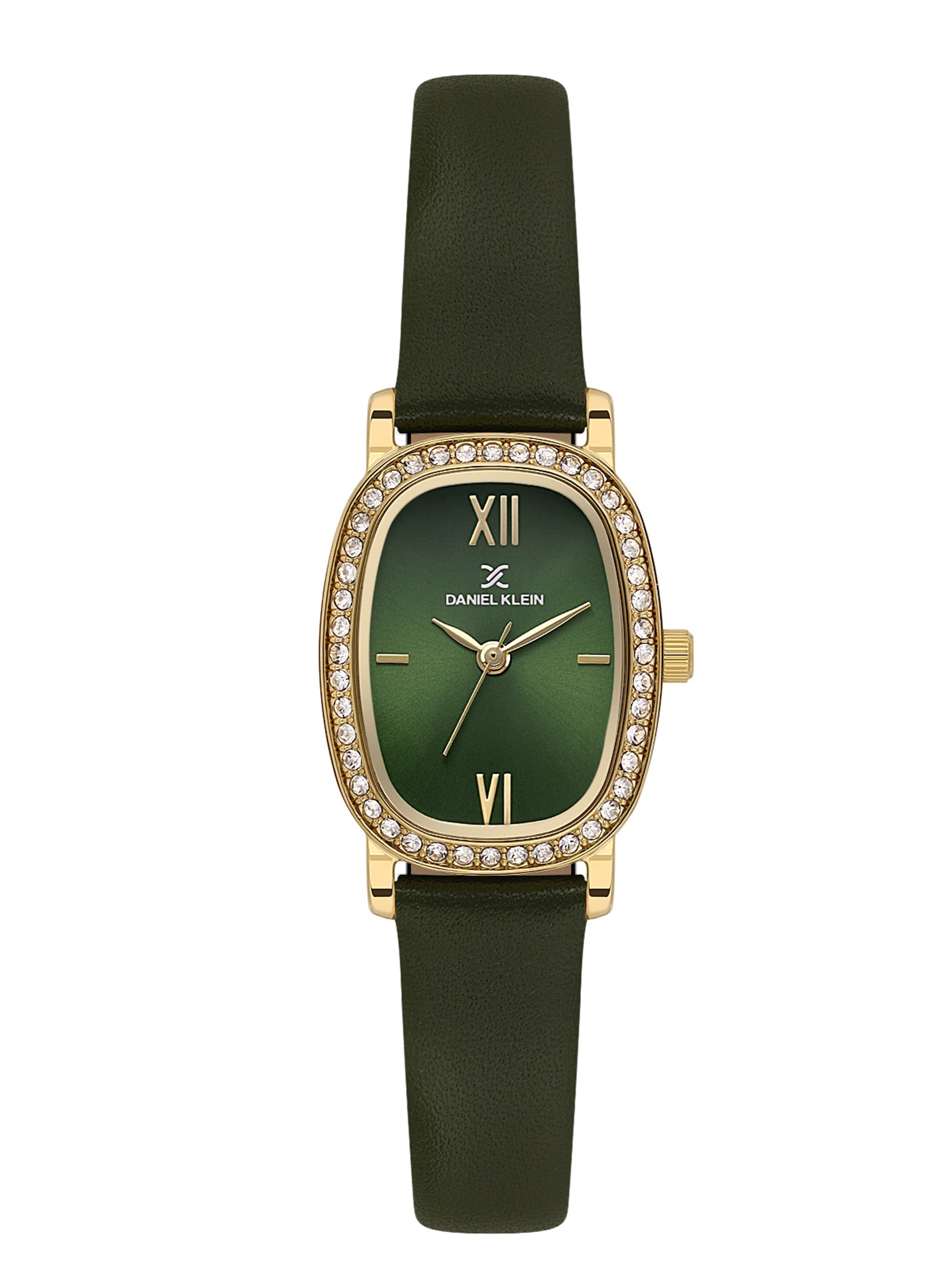 Daniel Klein Women Embellished Dial &amp; Leather Straps Analogue Watch DK.1.13943-4