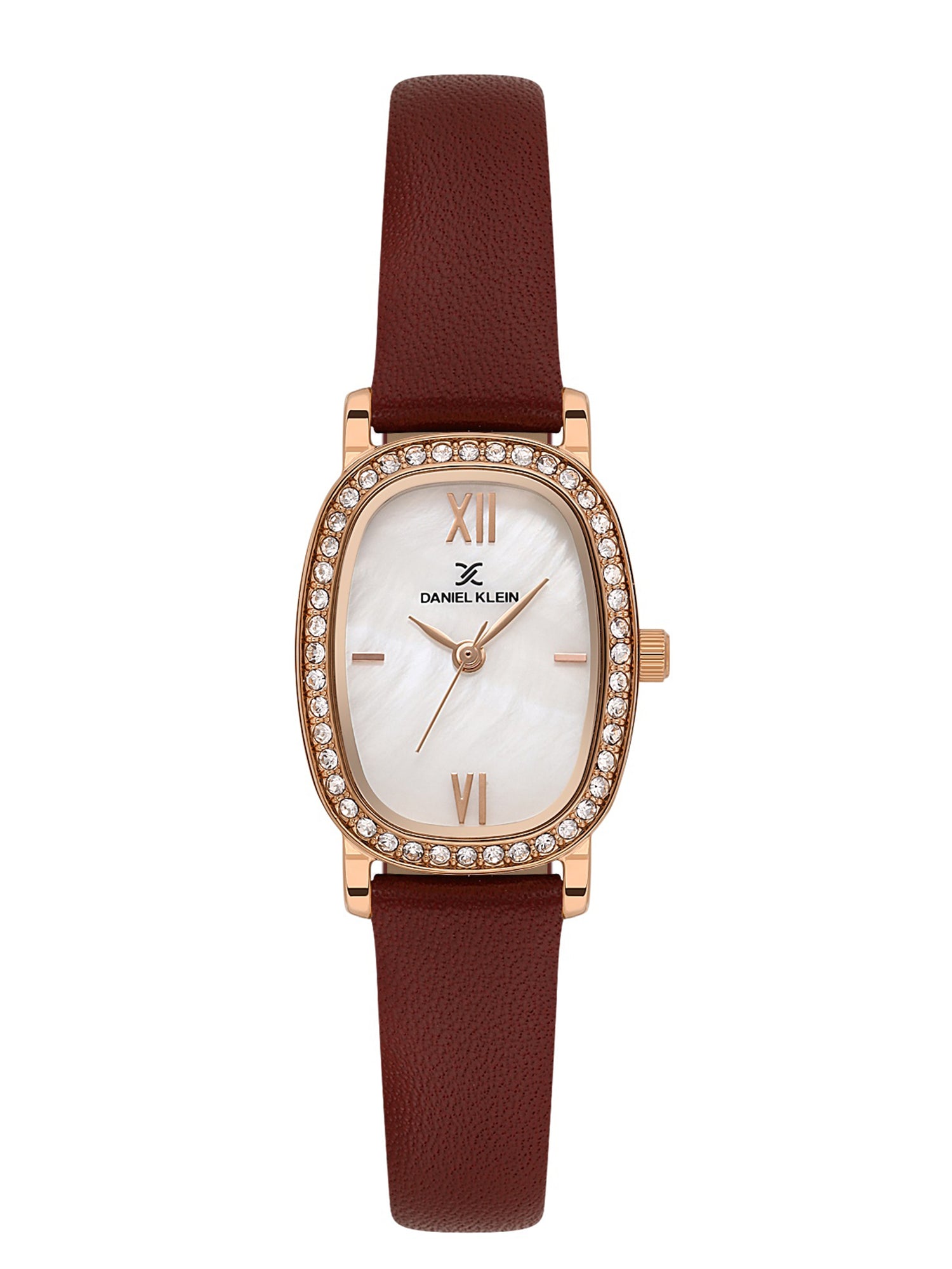 Daniel Klein Women Embellished Dial &amp; Leather Straps Analogue Watch DK.1.13943-6