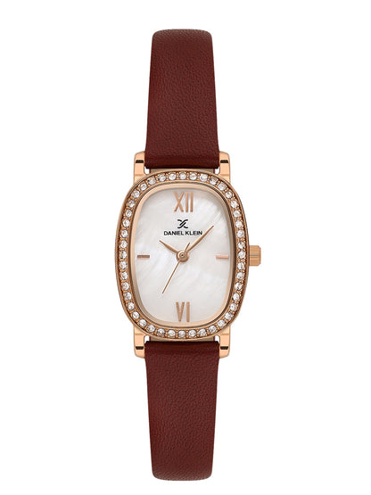 Daniel Klein Women Embellished Dial &amp; Leather Straps Analogue Watch DK.1.13943-6