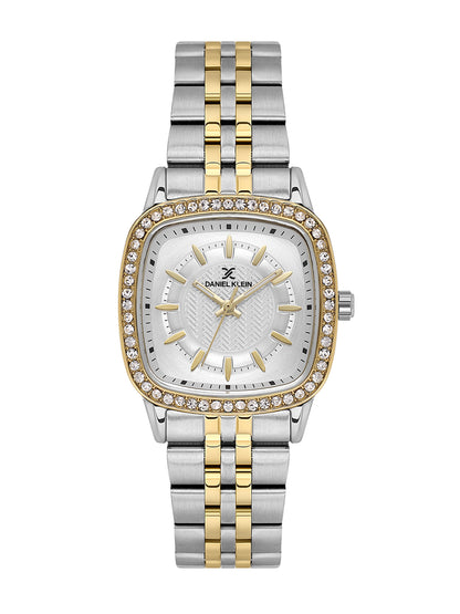 Daniel Klein Women Embellished Dial &amp; Stainless Steel Straps Watch DK.1.13944-4