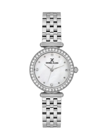 Daniel klein IPS White MOP Sunray Dial Stone Watch for Women DK.1.13948-1