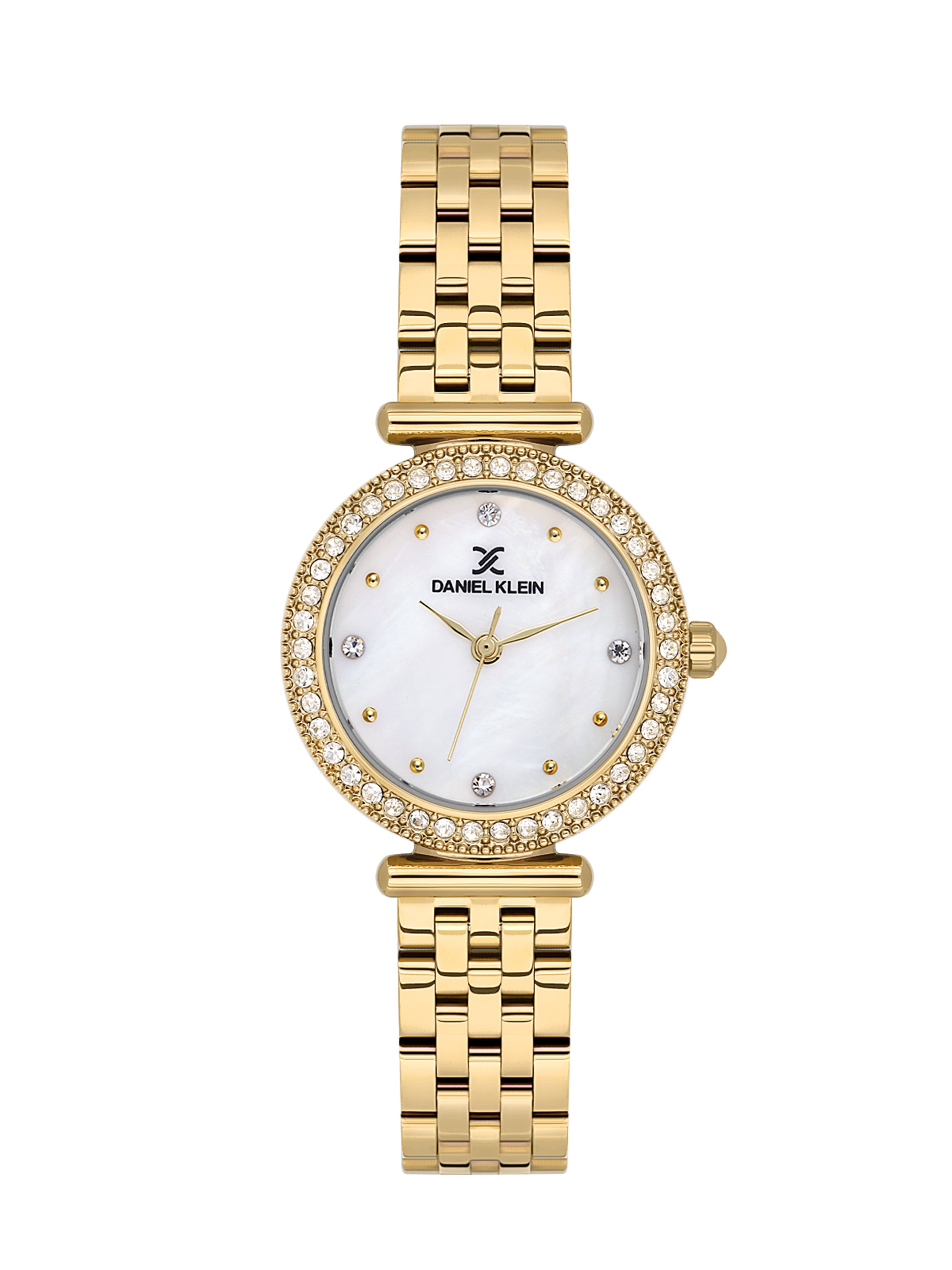 Daniel klein IPS White MOP Sunray Dial Stone Watch for Women DK.1.13948-2
