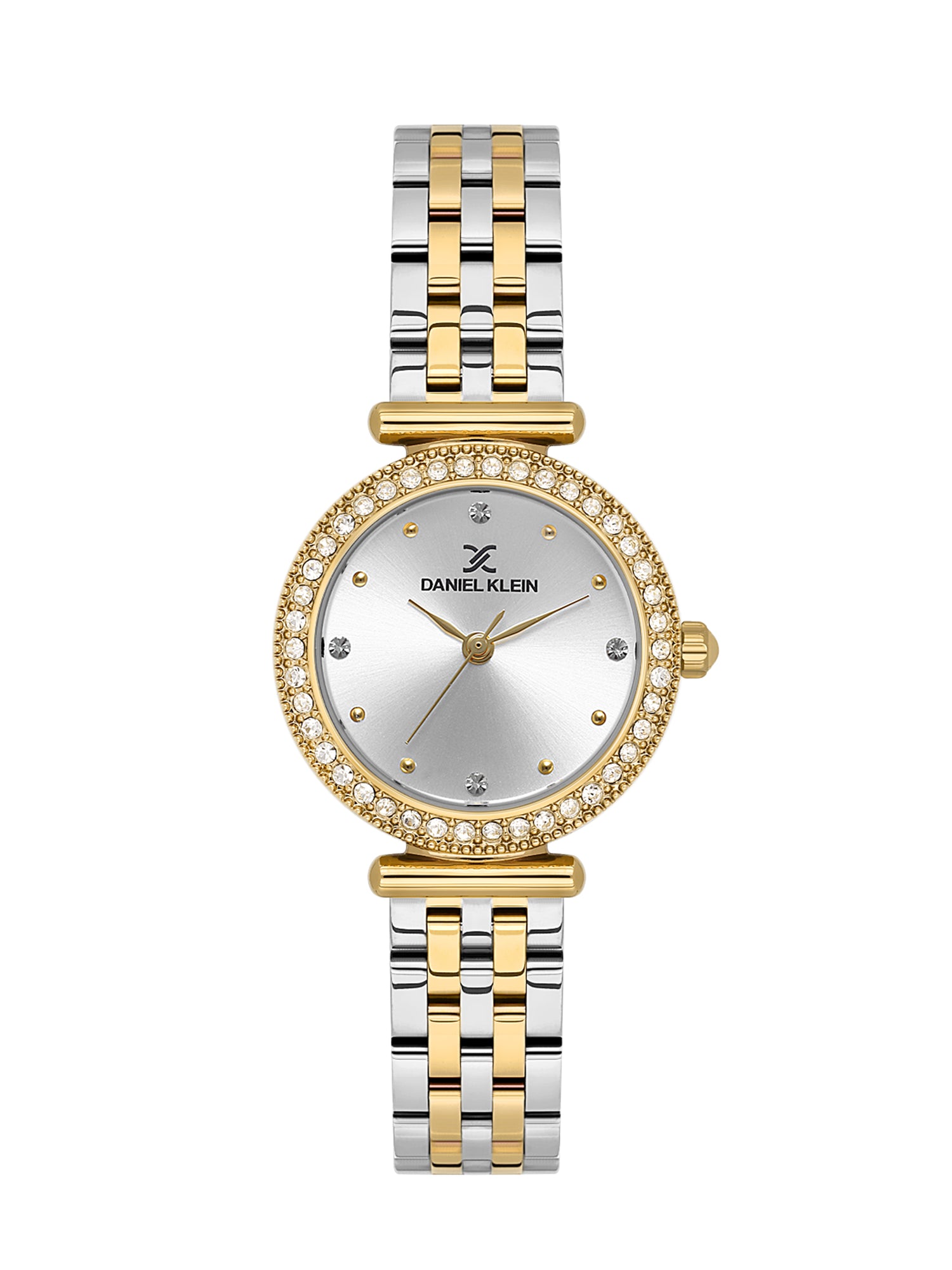 Daniel klein IPG Silver Sunray Dial Stone Watch for Women DK.1.13948-3