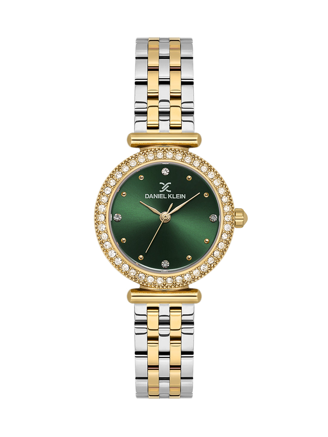 Daniel klein Green Dial Stone Watch for Women – Stainless Steel Strap DK.1.13948-4