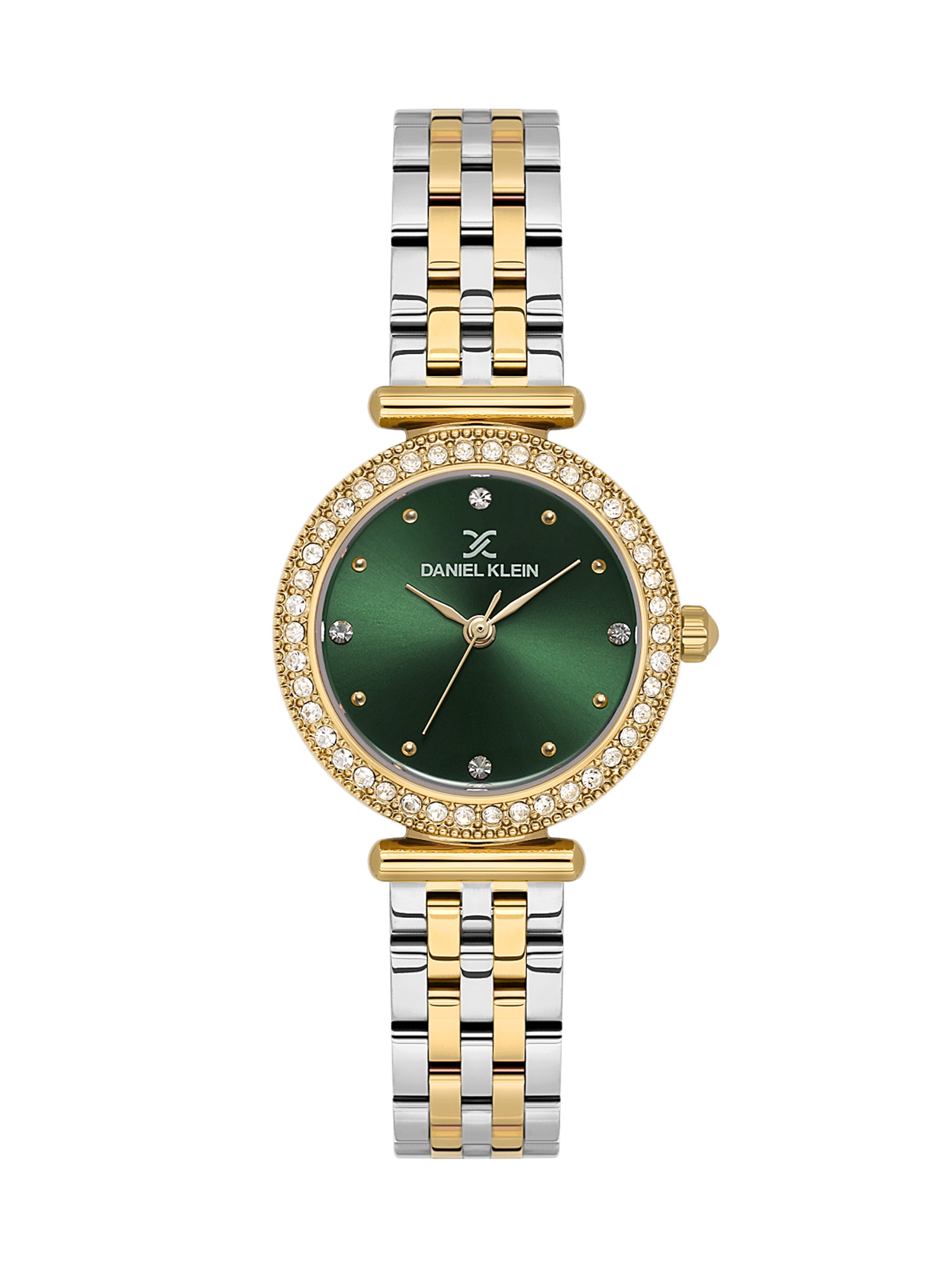 Daniel klein Green Dial Stone Watch for Women – Stainless Steel Strap DK.1.13948-4