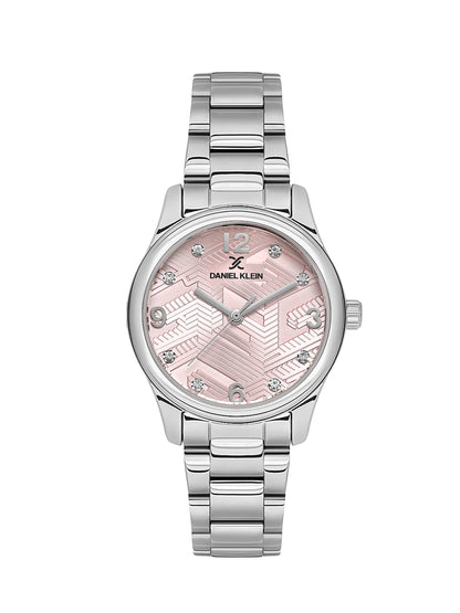Daniel klein IPS Pink Embossed Dial Stone Watch for Women DK.1.13953-2