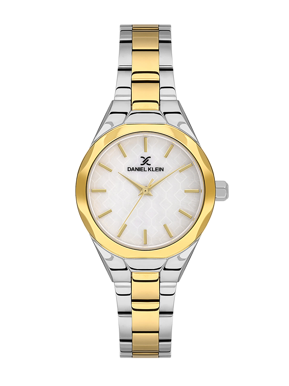 Daniel klein Dual-Tone IPS/IPG White MOP Sunray Dial Watch for Women DK.1.13965-4