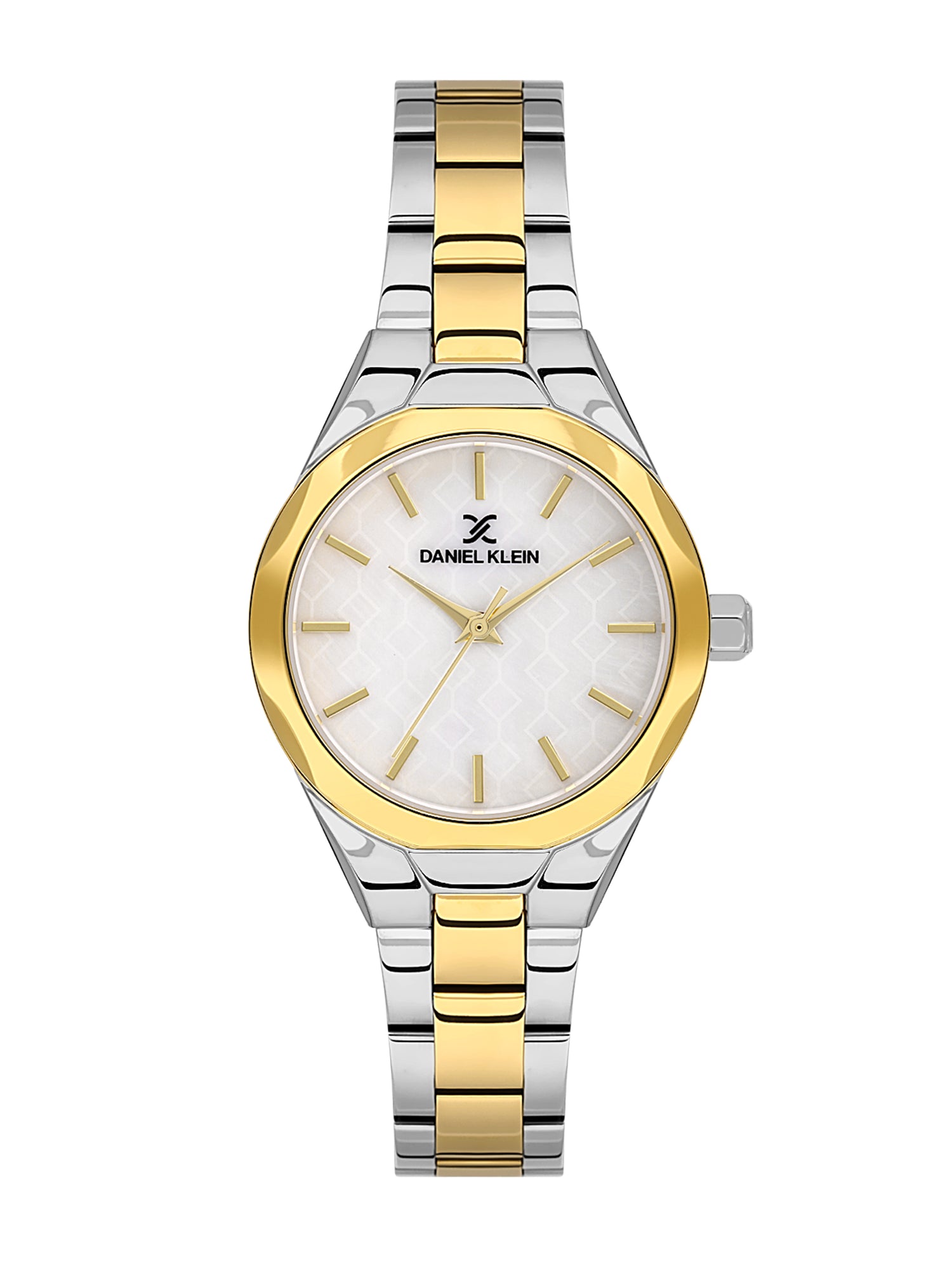 Daniel klein Dual-Tone IPS/IPG White MOP Sunray Dial Watch for Women DK.1.13965-4