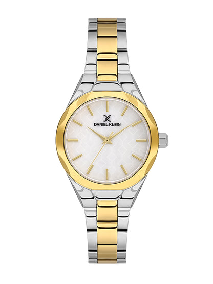 Daniel klein Dual-Tone IPS/IPG White MOP Sunray Dial Watch for Women DK.1.13965-4
