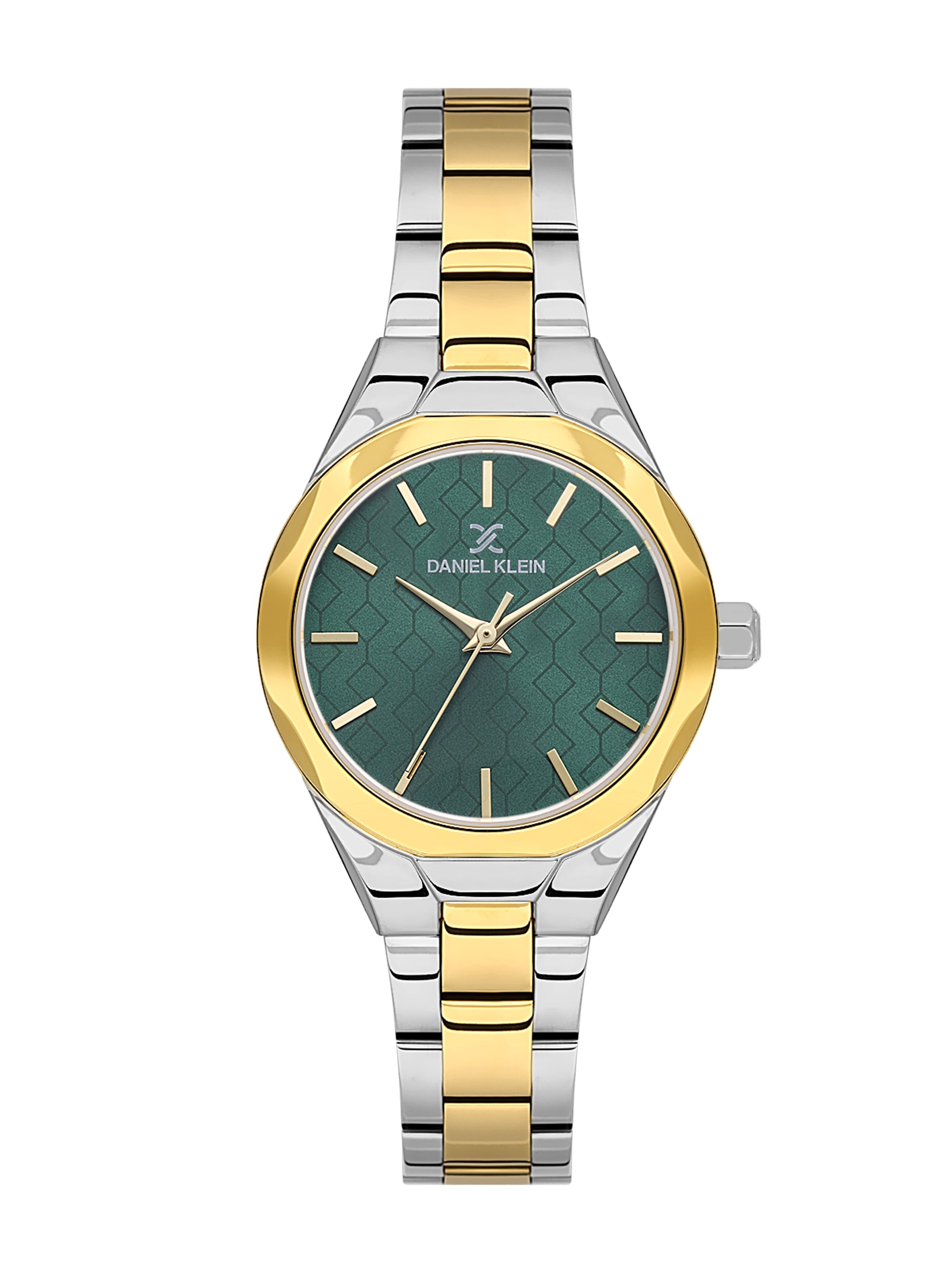 Daniel klein Dual-Tone IPS/IPG Dark Green MOP Sunray Dial Watch for Women DK.1.13965-5