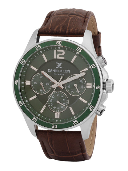 Daniel Klein Exclusive Unisex Dial &amp; Leather Textured Straps Analogue Watch DK.1.13973-3