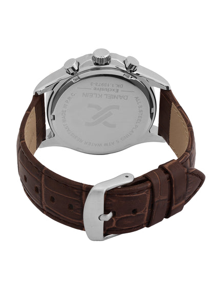Daniel Klein Exclusive Unisex Dial &amp; Leather Textured Straps Analogue Watch DK.1.13973-3