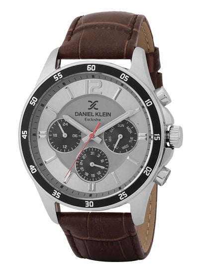 Daniel Klein Exclusive Unisex Dial &amp; Leather Straps Analogue Watch DK.1.13973-5
