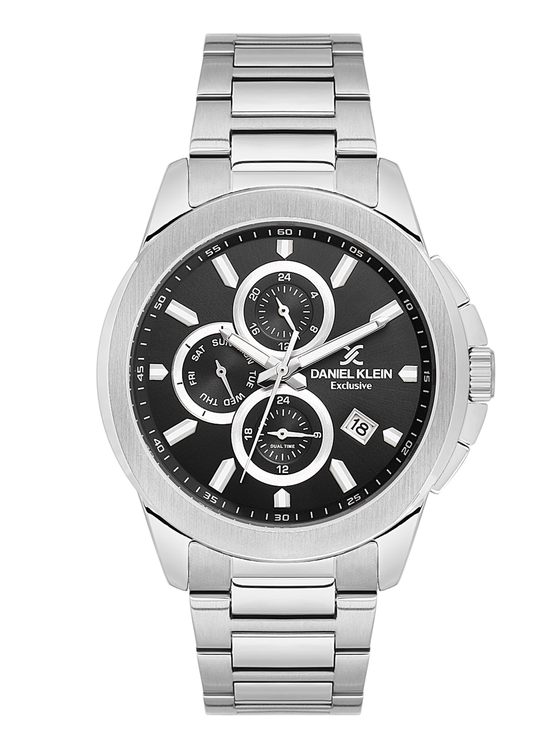 Daniel Klein Men’s Gun Black Dial Stainless Steel Watch DK.1.13995-1