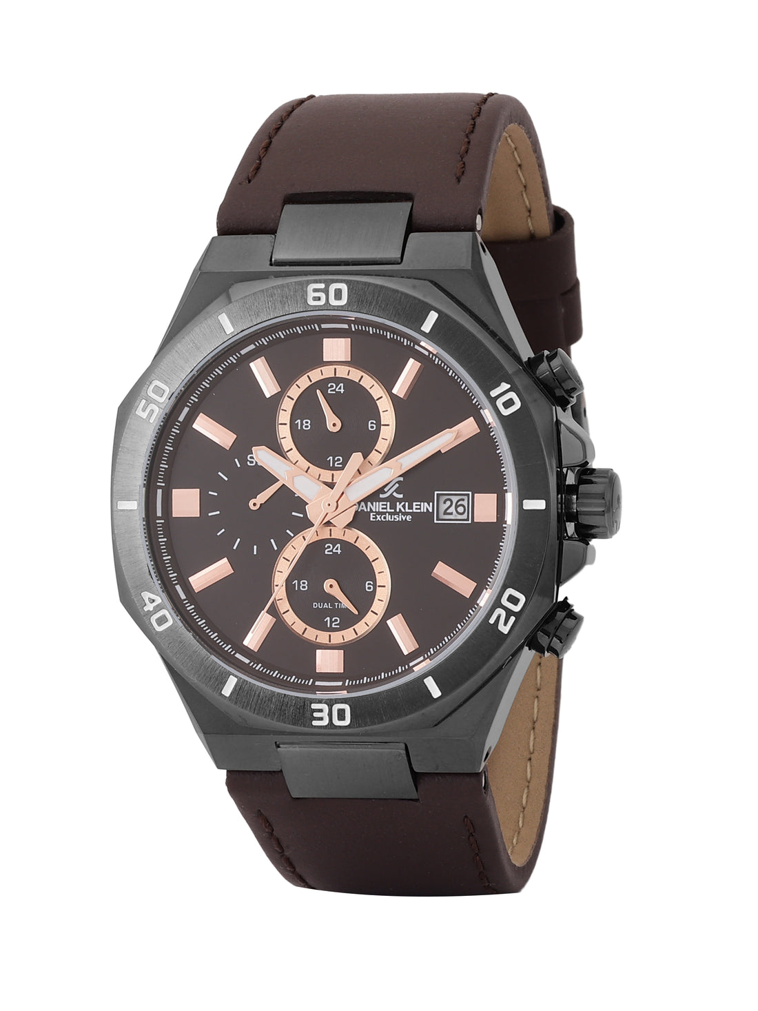 Daniel Klein Exclusive Unisex Dial &amp; Leather Straps Analogue Watch DK.1.14003-5