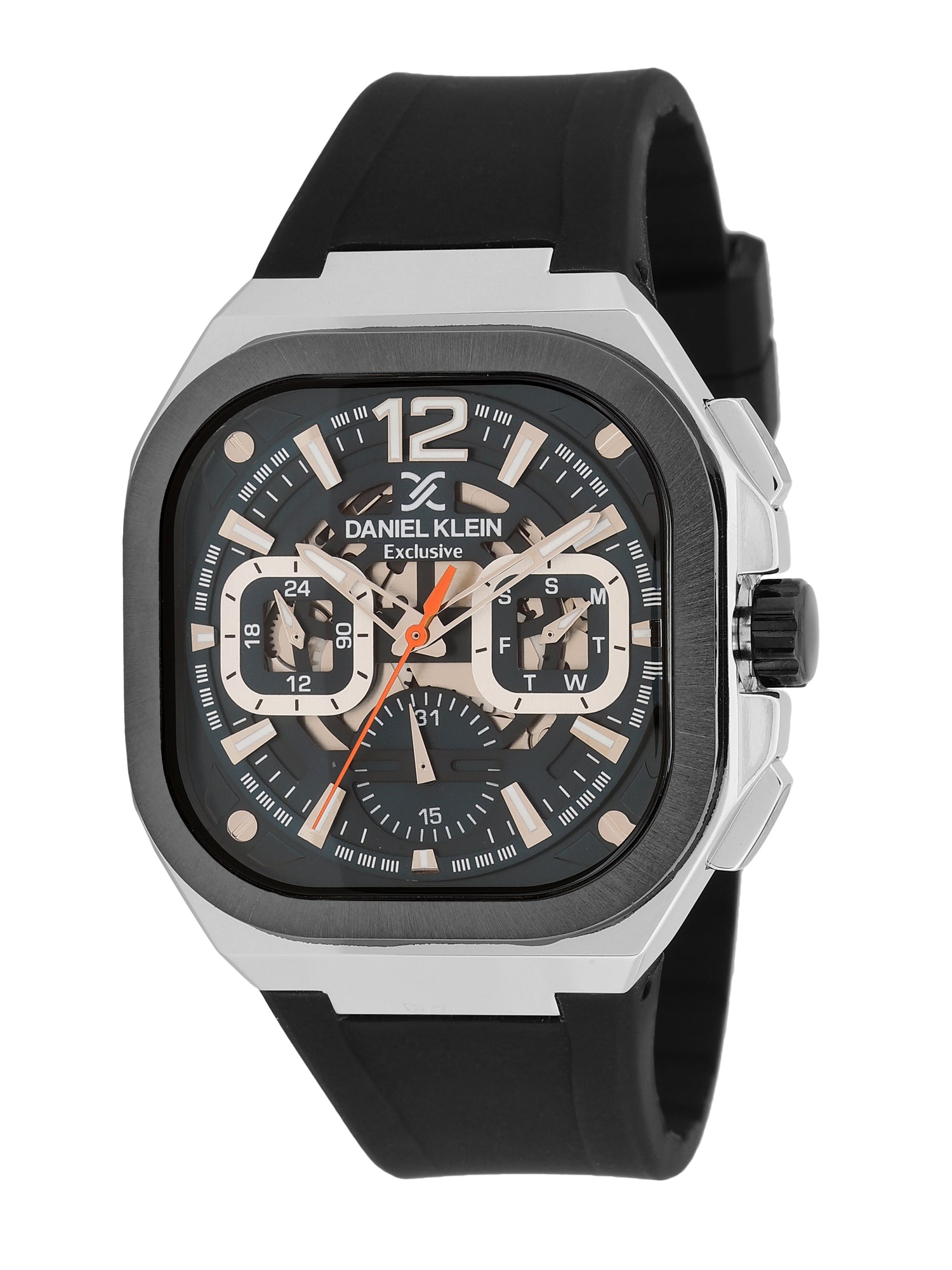 Daniel Klein Exclusive Unisex Skeleton Dial &amp; Straps Analogue Watch DK.1.14008-3