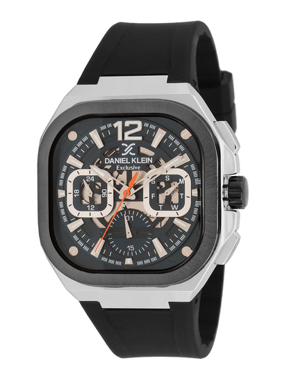 Daniel Klein Exclusive Unisex Skeleton Dial &amp; Straps Analogue Watch DK.1.14008-3