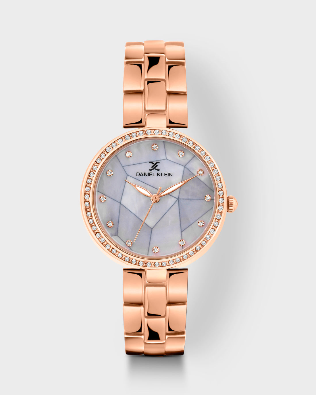 Rose Gold Strap with Stone Studded Case Women Premium Watch DK.1.14019-2