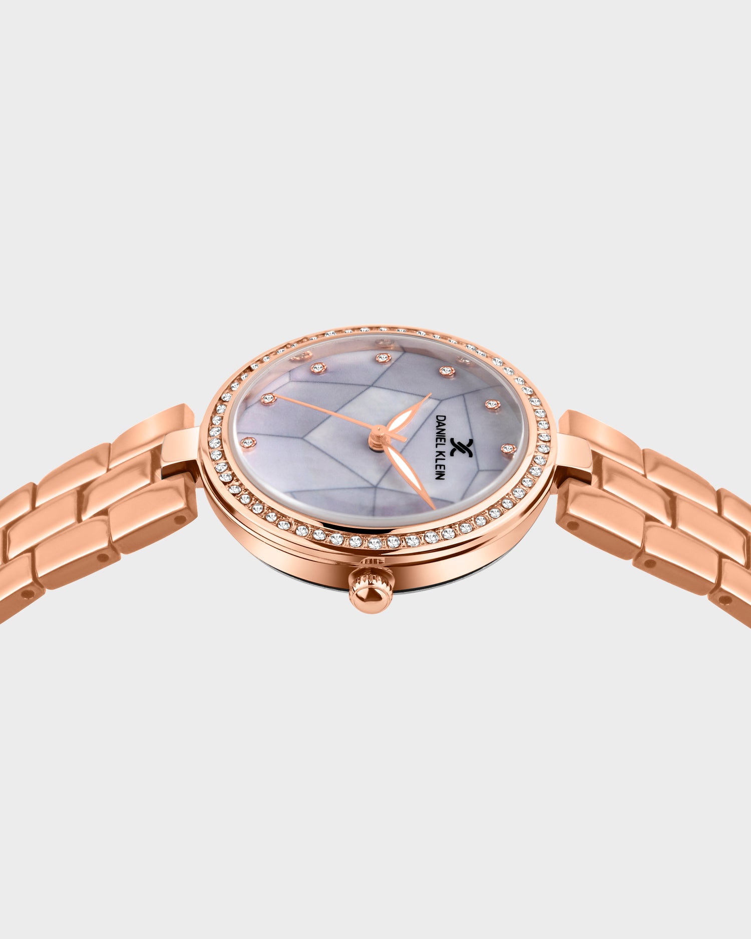 Rose Gold Strap with Stone Studded Case Women Premium Watch DK.1.14019-2