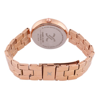 Rose Gold Strap with Stone Studded Case Women Premium Watch