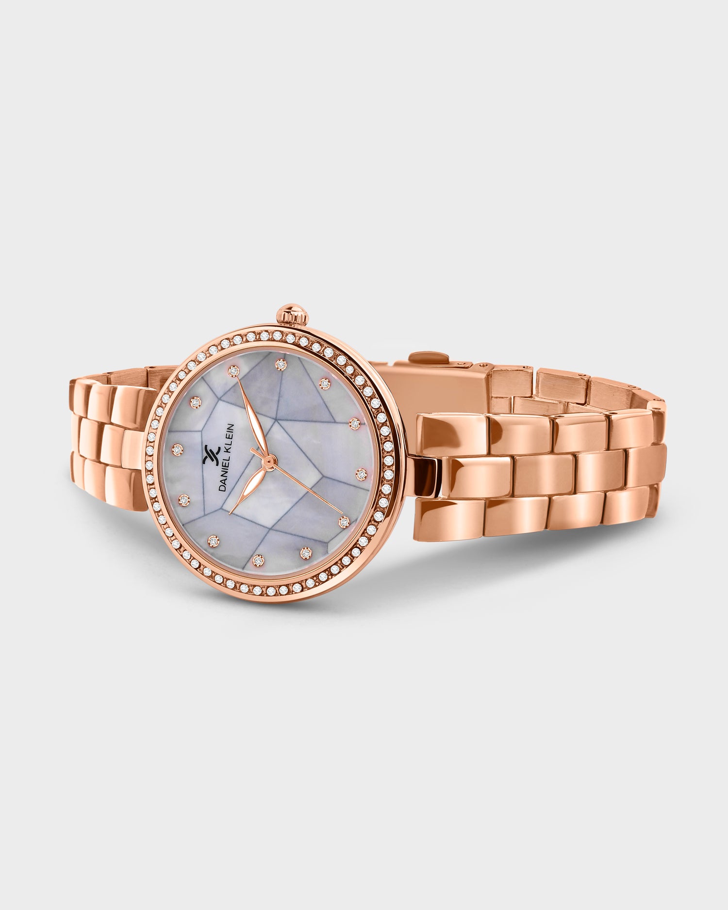 Rose Gold Strap with Stone Studded Case Women Premium Watch DK.1.14019-2
