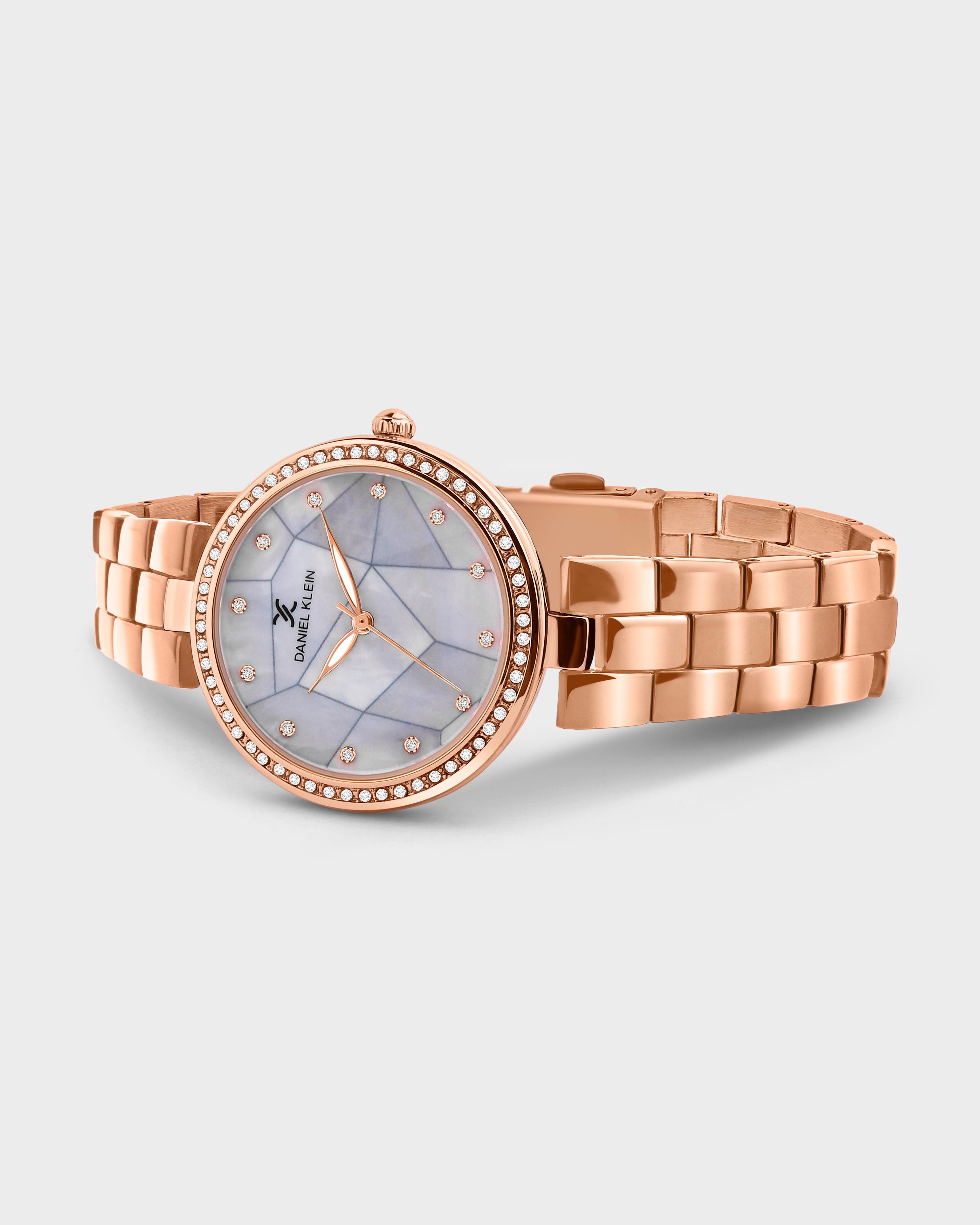 Rose Gold Strap with Stone Studded Case Women Premium Watch DK.1.14019-2