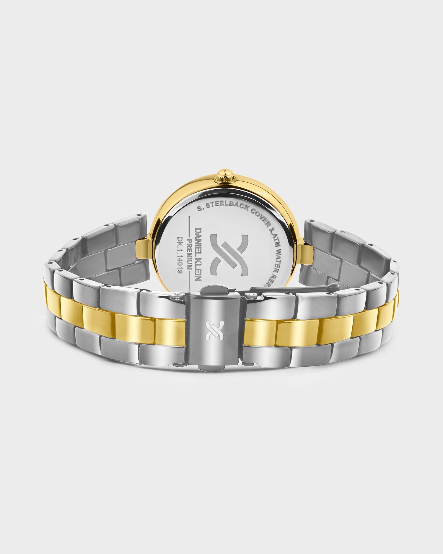 Gold and Silver Strap with Gold Stone Studded Women Premium Watch